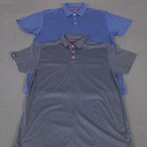 LOT OF 2 Signature Concepts Polo Shirt Mens XL Holiday Gas Station Heathered